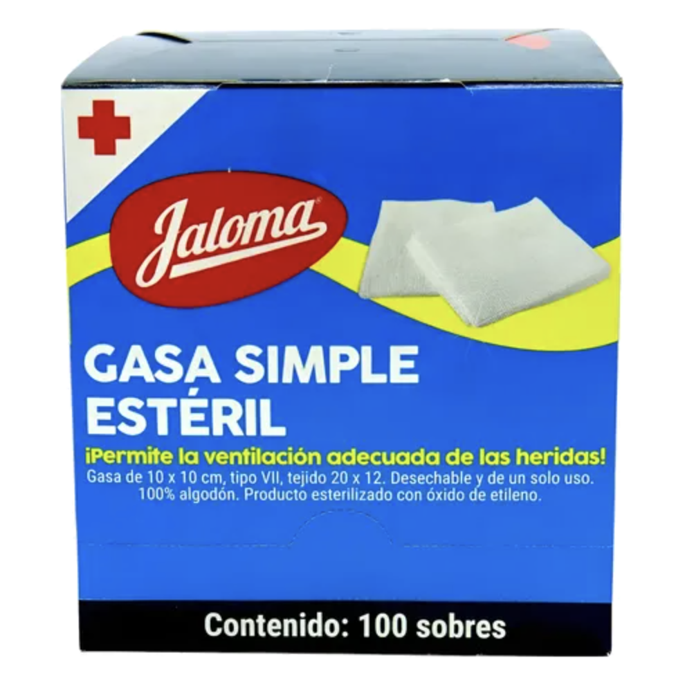 GASA ESTERIL 10 X 10 CM CAJA C/100 SOBRES JALOMA