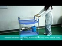 Carro de curación con cubeta y palangana ABS azul