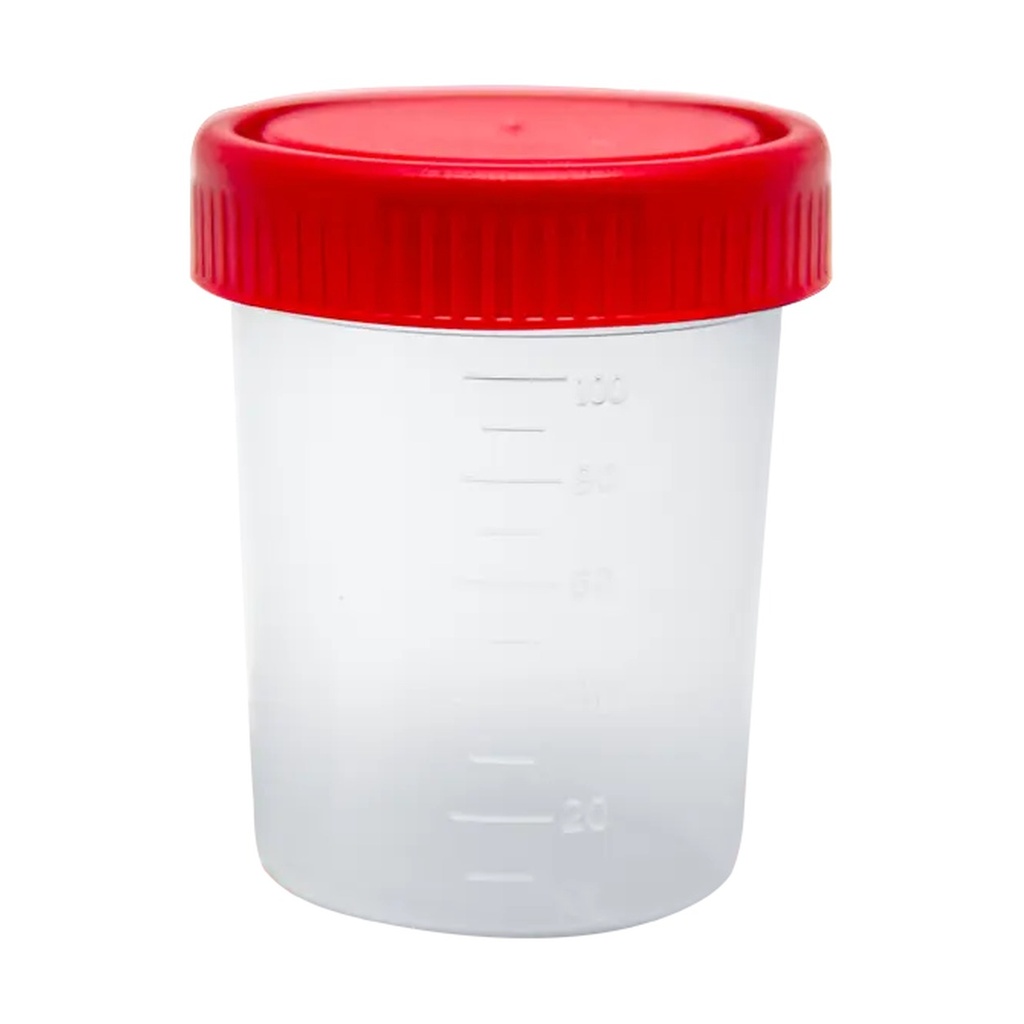 [PW002] Vaso recolector para muestra 100 ml sin empaque tapa roja