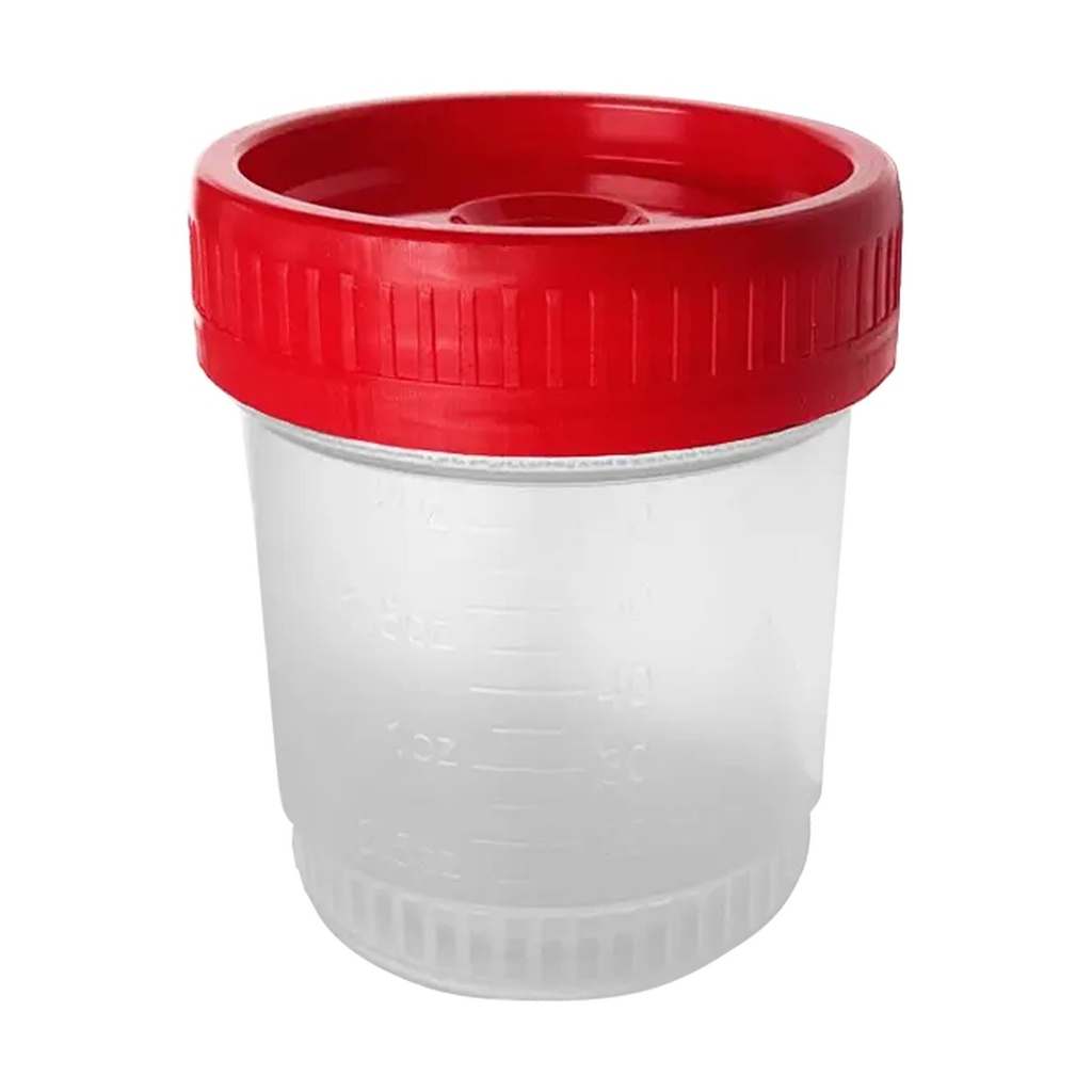 [PW008] Vaso recolector para muestra 60 ml sin empaque tapa roja