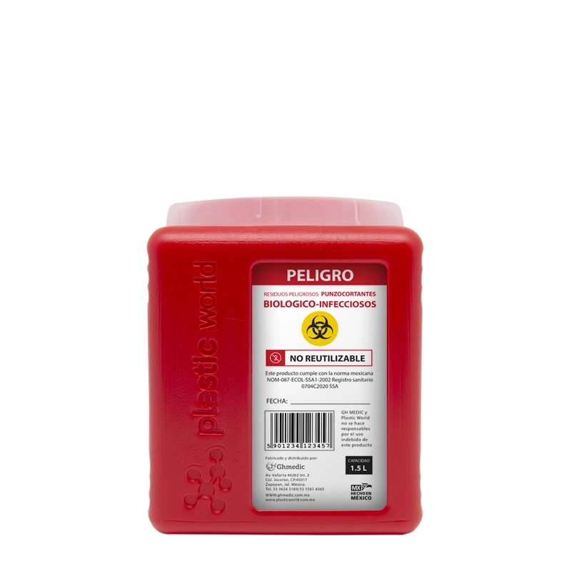 [PW016] Recolector de punzocortantes (RPBI) 1.5 L