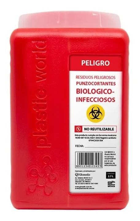 Recolector de punzocortantes (RPBI) 2.7 L