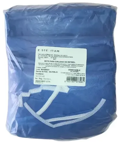 Bata quirúrgica no estéril 17 G paq 10