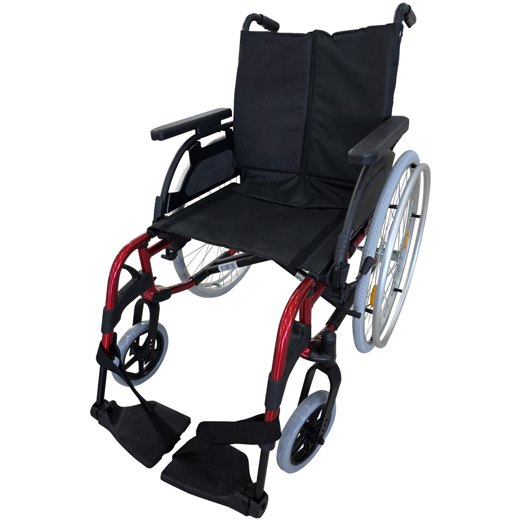 Silla De Ruedas De Aluminio De 43 Cm Gris Con Qr Y Pierneras Y Brazos Desmontables Mod. Basix 2