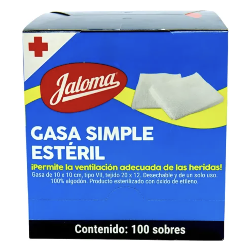 GASA ESTERIL 10 X 10 CM CAJA C/100 SOBRES JALOMA