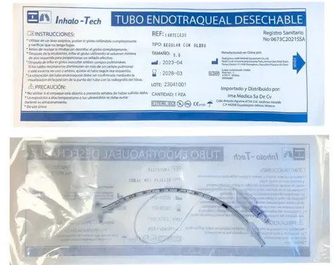 [INHTECG35] Tubo Endotraqueal Con Globo # 3.5 Mca Inhalotech