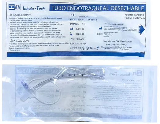 [INHTECG40] Tubo Endotraqueal Con Globo # 4 Mca Inhalotech