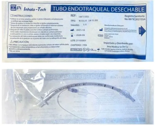 [INHTECG50] Tubo Endotraqueal Con Globo # 5 Mca Inhalotech