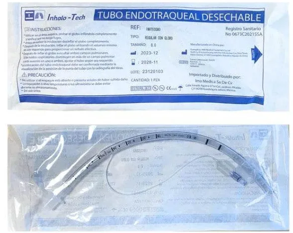 [INHTECG80] Tubo Endotraqueal Con Globo # 8 Mca Inhalotech