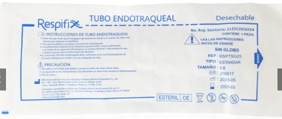 Tubo Endotraqueal Sin Globo # 2.5 Mca Inhalotech