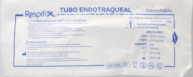 [INHTESG30] Tubo Endotraqueal Sin Globo # 3 Mca Inhalotech