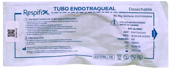 [INHTESG45] Tubo Endotraqueal Sin Globo # 4.5 Mca Inhalotech