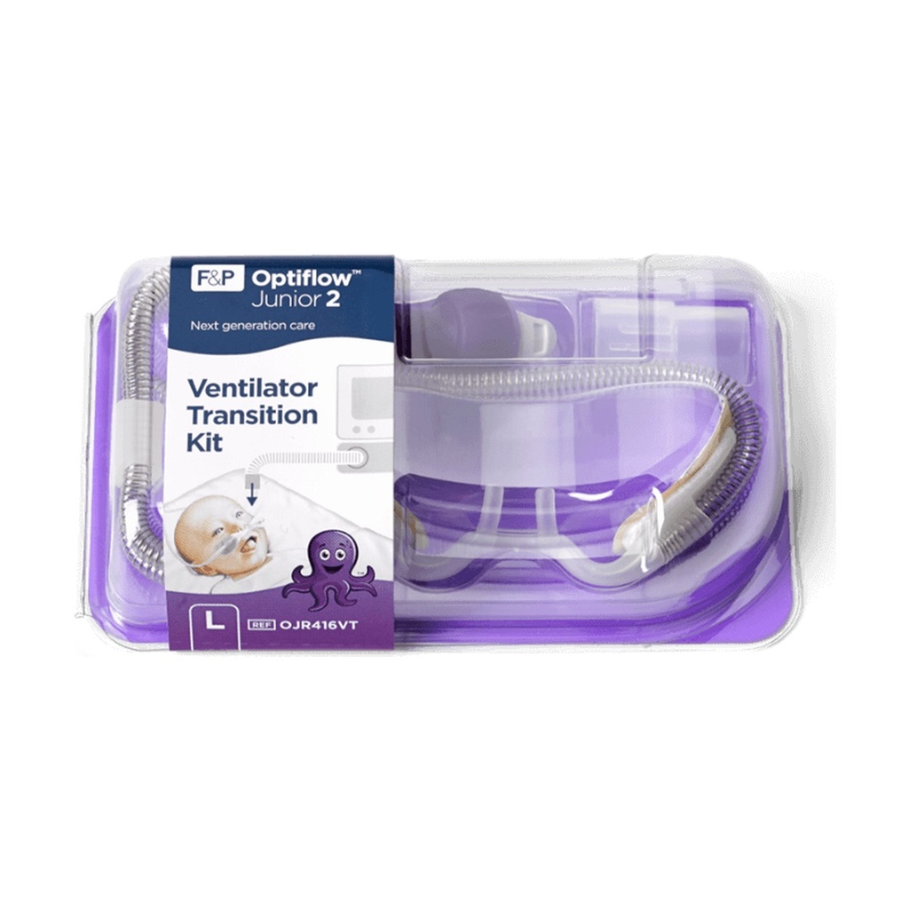 [OJR416VT] Optiflow Jr 2 Kit De Transicion Ventilador Canula Nasal Grande Para Uso Con Circuito 950N80 Con Adaptador Patentado Con Sistema De Fijacion Flujo Max De 23 Lpm
