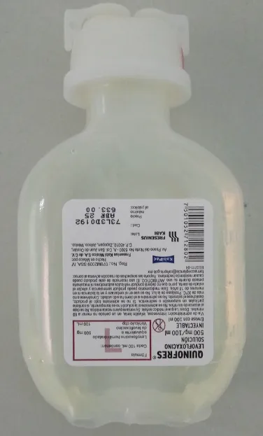 Levofloxacino(Quinofres)500mg/ml Sol Iny 100Ml C/1 Fresenius