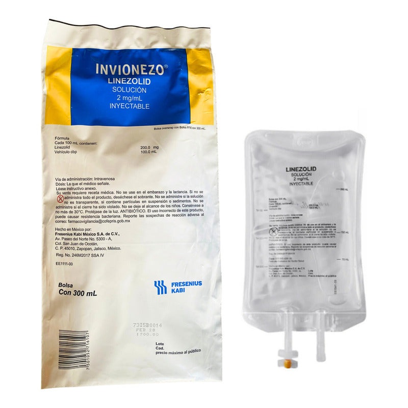 [7501052716107] Linezolid (Invionezo) 2mg/ml Sol Iny 300Ml C/1 Fresenuis Kabi