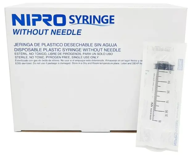 [NI0027] Jeringa desechable Nipro 50ml S/aguja Luer-lock. PIEZA