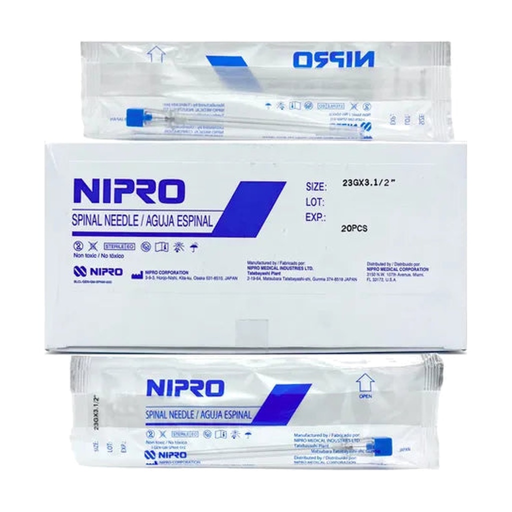 [NI0089] Aguja Espinal  Nipro    23G x 3/2  Caja C/20