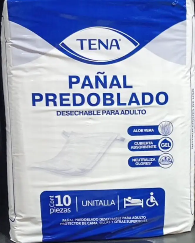 [TENAC10] Pañal Predoblado Desechable para Adulto C/10 piezas Unitalla