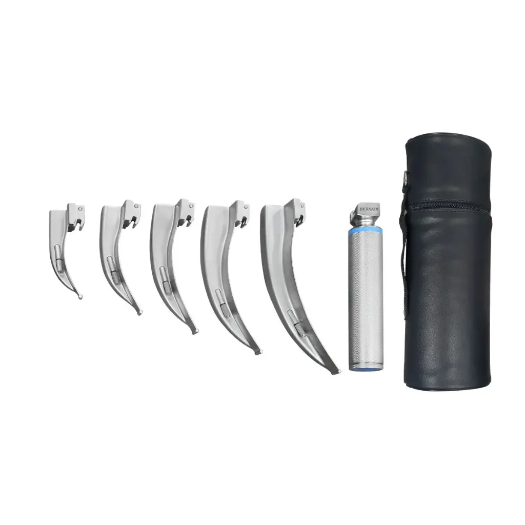 Estuche De Laringoscopio Mcintosh Luz Estandar 5 Hojas (#1, #2, #3, #4, #5) Y M