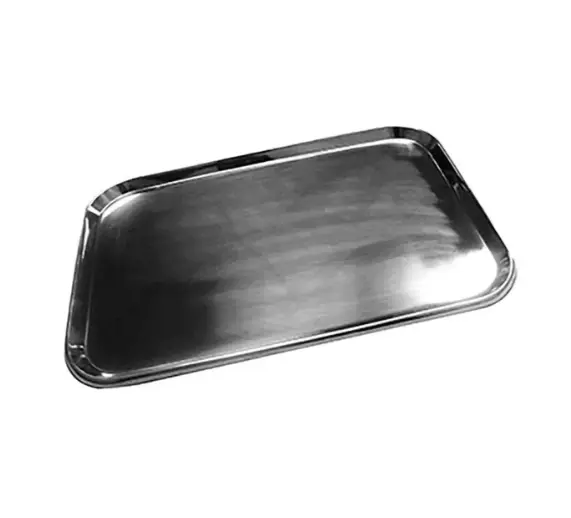 Charola Mayo De Acero Inoxidable Sin Perforaciones. Dimensiones: 49 X 32 Cm.