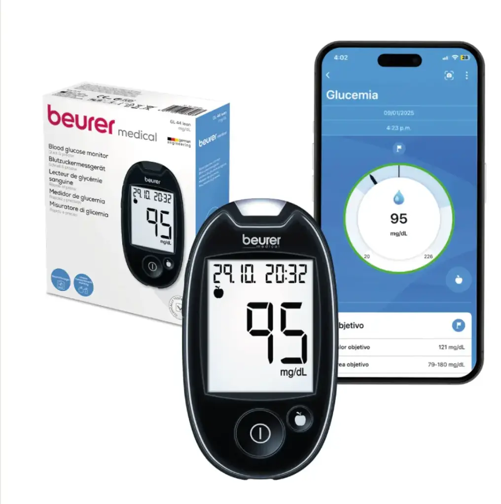 [GL44] Medidor de glucemia, GL44, Glucómetro con tiras reactivas y disparador de Lancetas incluidas.