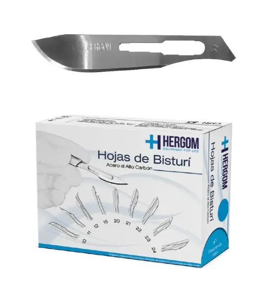 Caja Hoja De Bisturi Alto Carbon # 22
