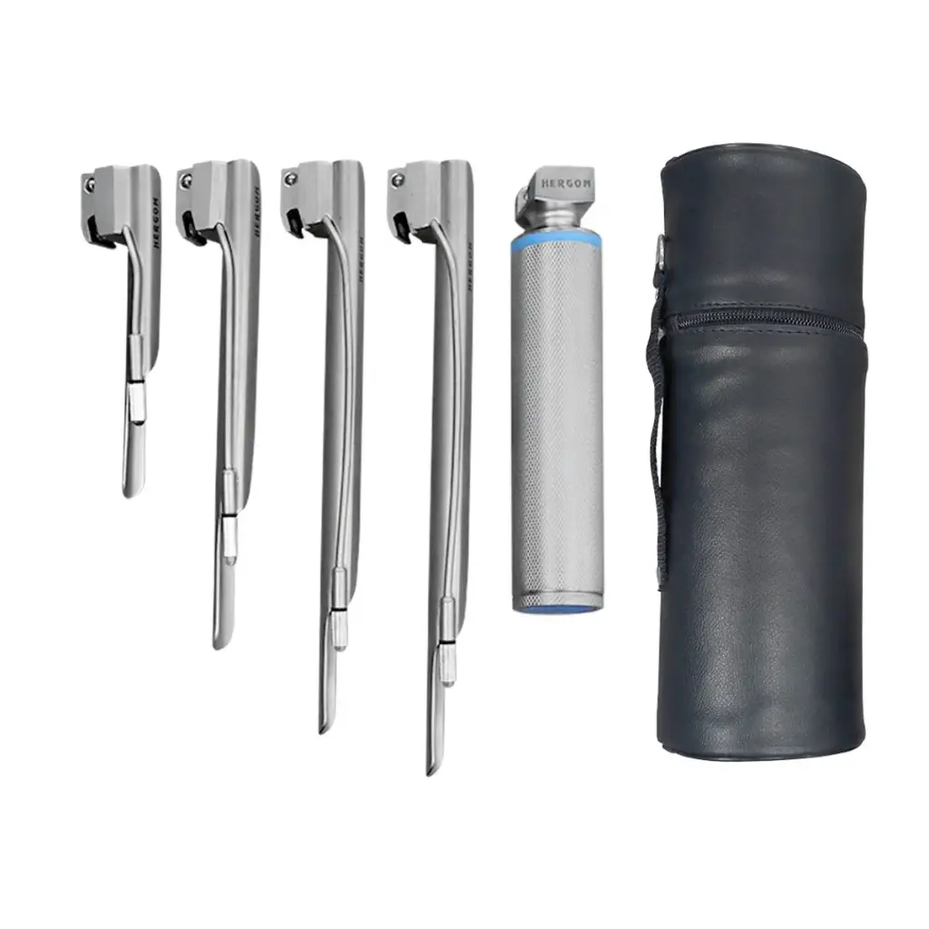 Estuche De Laringoscopio Miller Luz Estandar 4 Hojas (#1, #2, #3 Y #4) Y Mango U