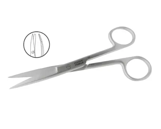 [7-3-7] Tijera Quirurgica Estandar Curva, 14 Cm. Puntas: Aguda, Roma. H.P