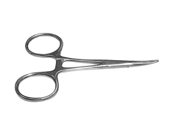 [5-9] Pinza Halsted Mosquito O Micro Mosquito Curva 9 Cm. Sin Dientes. H.S.