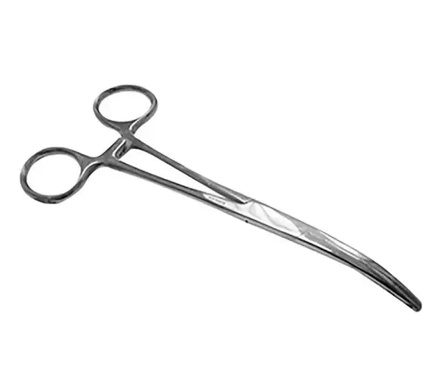 [5-27] Pinza Pean O Rochester Pean Curva 16 Cm. Estrias Transversales, Sin Dientes. H.S.