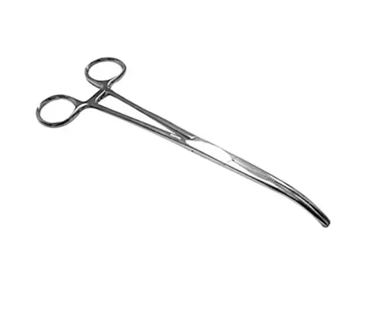 [5-31] Pinza Pean O Rochester Pean Curva 20 Cm. Estrias Transversales, Sin Dientes. H.S.