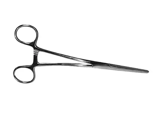[5-32] Pinza Pean O Rochester Pean Recta 20 Cm. Estriada, Sin Dientes. H.S.