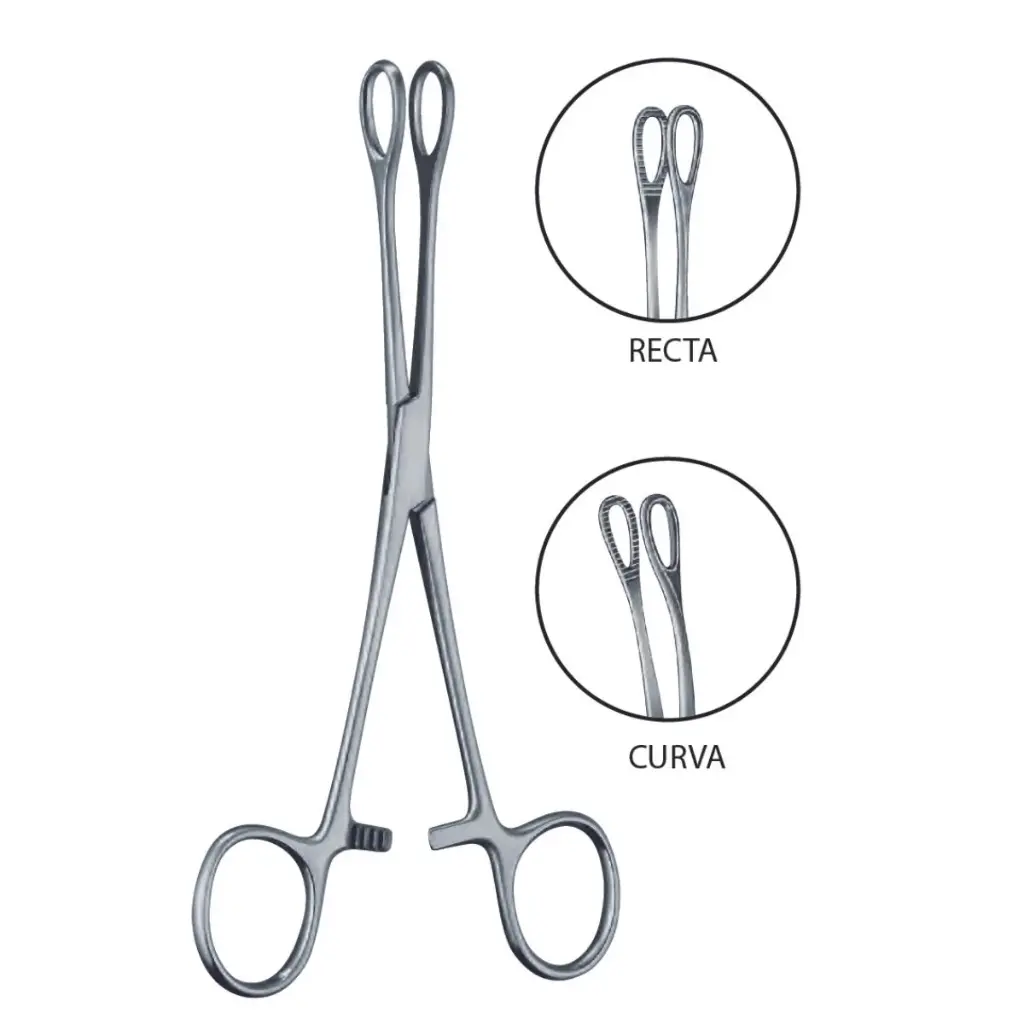 [5-43-5] Pinza Porta Esponjas Forester Curva 18 Cm. Estriada. H.P.
