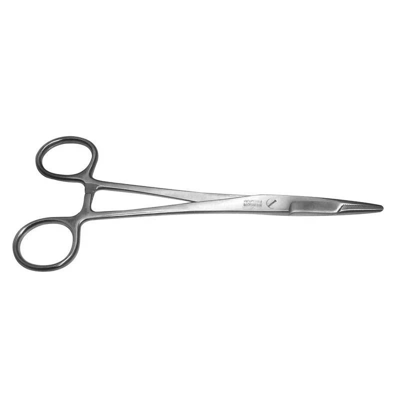 [6-38-6] Porta Agujas Mayo-Hegar 12.5 Cm, Recto, Con Ranura Central Y Estrias
 Cruzadas. H.P.