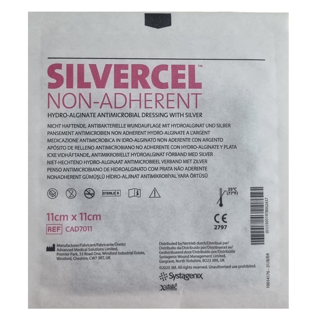 [CAD7011] Silvercel 11 x 11 cm aposito no adherente con hydro alginato y plata