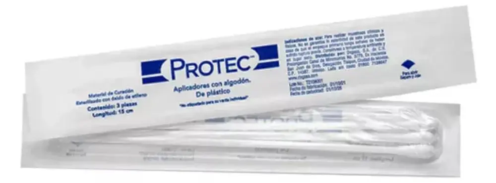 [DG0805020] Aplicadores Con Algodón Esteril C/3 (Hisopo) bolsa con 100