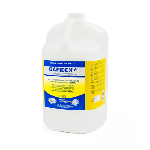 SOLUCION DESINFECTANTE Y ESTERILIZANTE DE MATERIAL QUIRURGICO Y DENTAL GAFIDEX 4 L