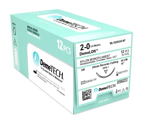 [DG1220790] Nylon Monof. 2/0 45cm 19mm 3/8 Reverso - C/12