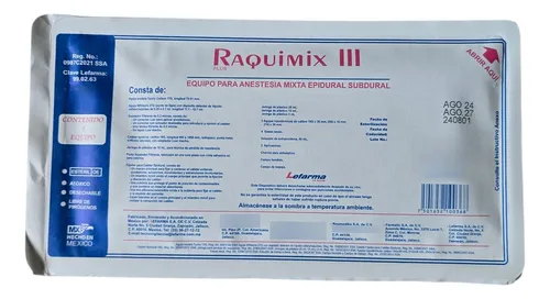 [SU990215] Raquimix II P/bloqueo Mixto Epidural/subdural Obesos