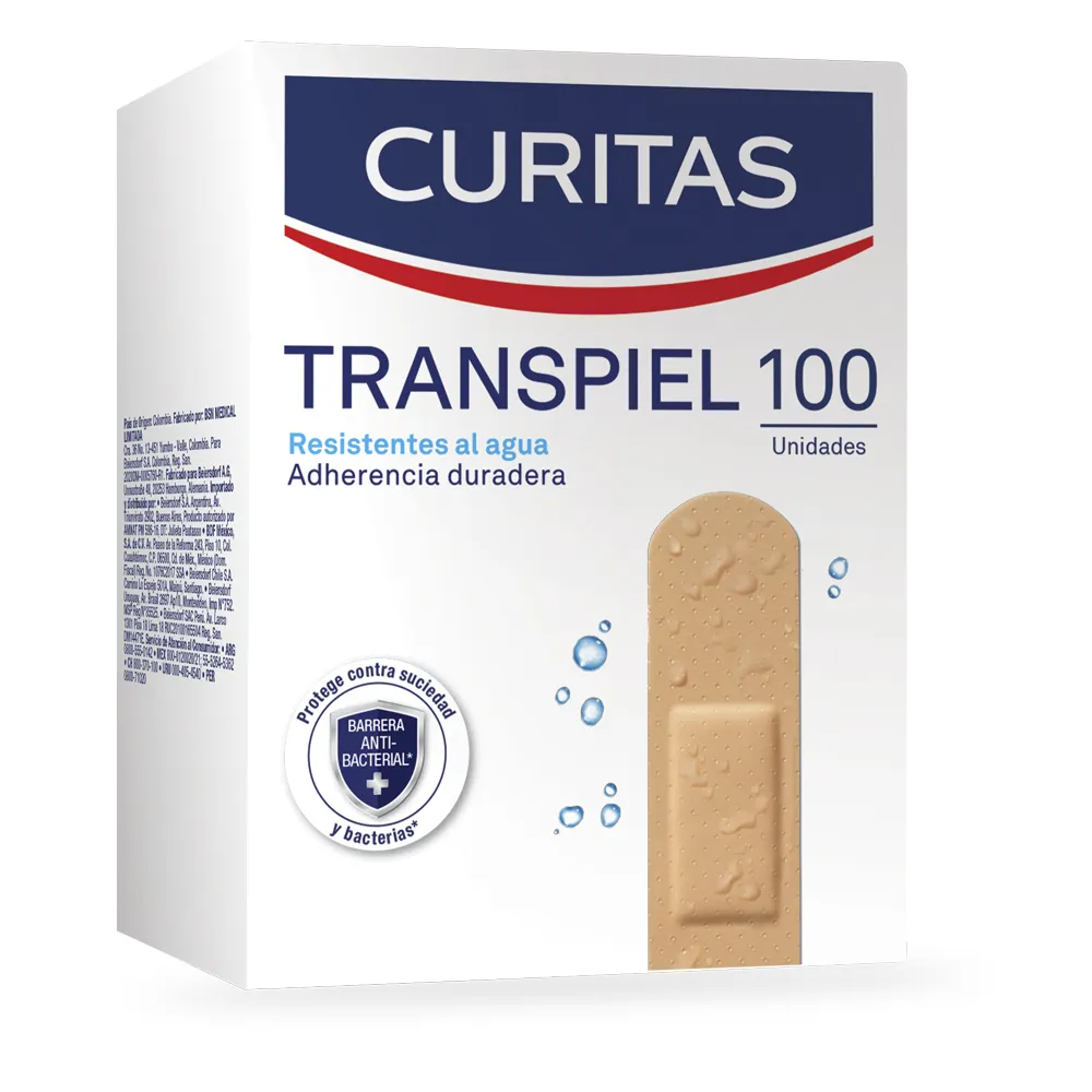 Curitas Transpiel Resistentes al Agua 100 Piezas