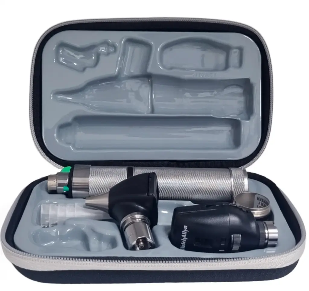 Estuche De Diagnostico Recargable Halogeno 3.5V Oftalmo Standar Otoscopio 25020 Mango Convertible