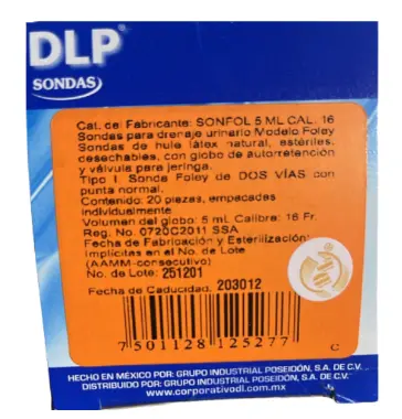 SONDA FOLEY 5 ML CAL. 16 FR (2VÍAS)