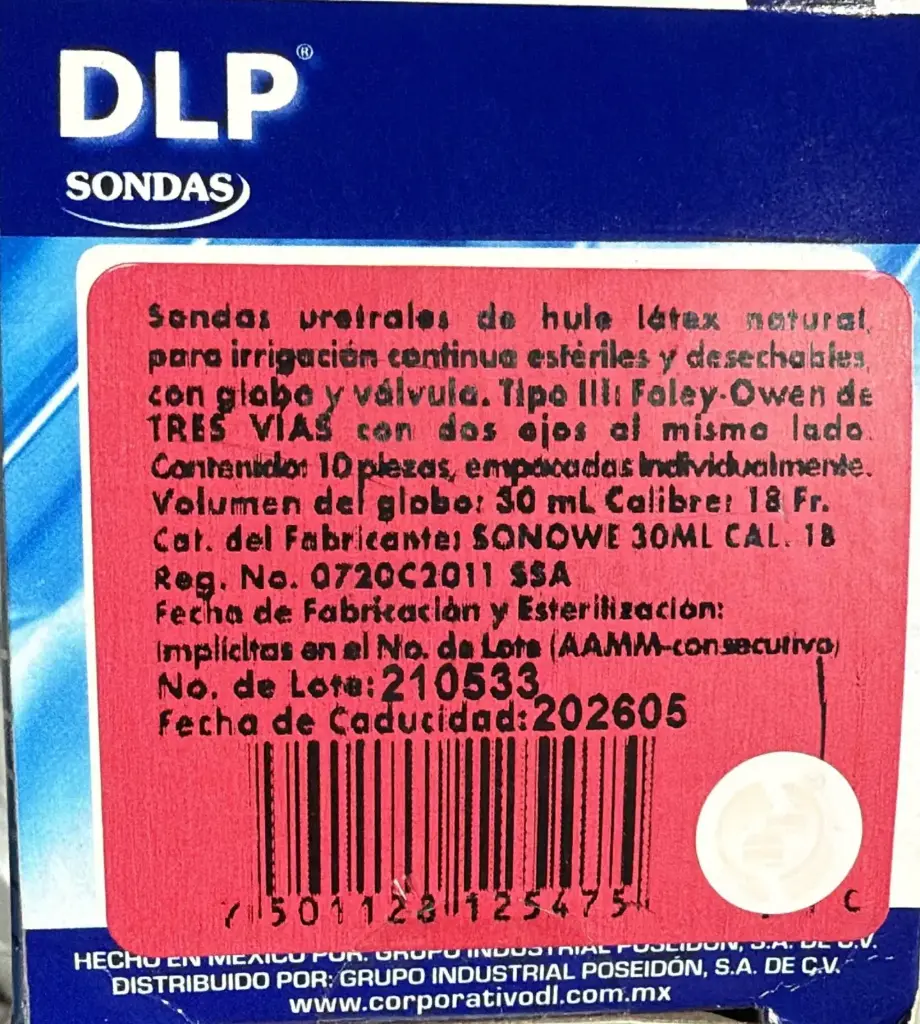 SONDA FOLEY-OWEN 30ML CAL.18 FR (3VÍAS)