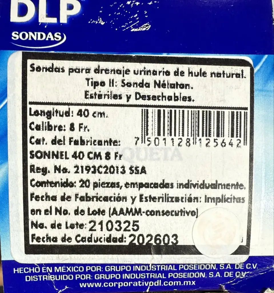 Sonda Nélaton 40 Cm 8 Fr