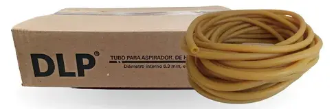 [DL0087] Tubo Para Aspirador. De Hule Látex, Color Ambar. Diámetro interno 6.3 mm espesor de pared 3.77 mm. Envase con 10 m