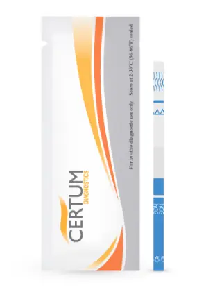 [FHC-201-A] Prueba de Embarazo para detección de Gonadotropina Coriónica Humana (hCG) en Tira (25 mIU/mL) C/50
