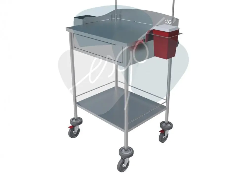 Mesa Pasteur Con Cajon De Acero Inox.