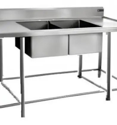 Mesa Alta Con Doble Fregadero Central