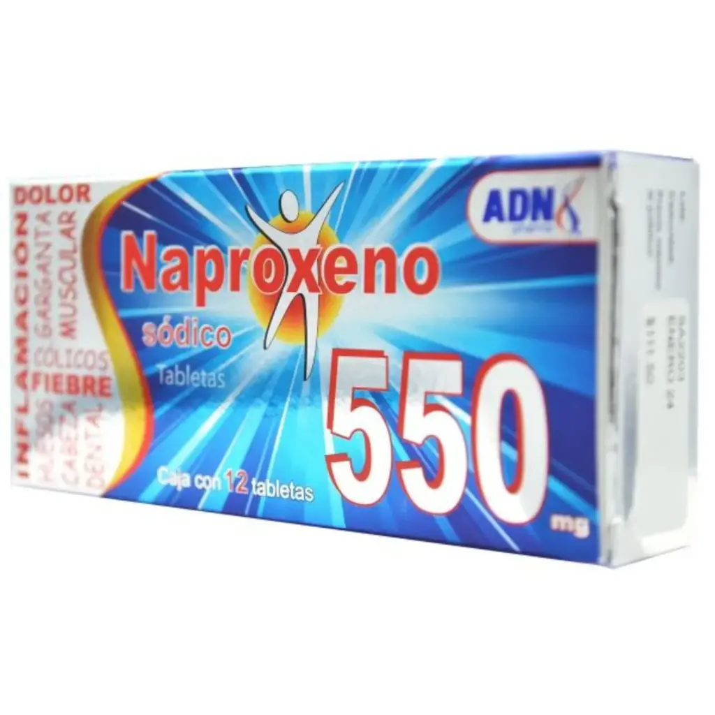 Naproxeno Sódico 550 Mg 12 Tabletas Genérico Adn Pharma