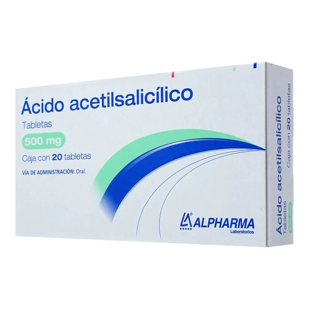 Ácido Acetilsalicílico 500 Mg 20 Tabletas Genérico Alpharma